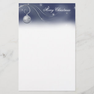Silver Ornament Christmas Stationery