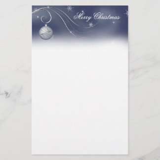 Silver Ornament Christmas Stationery