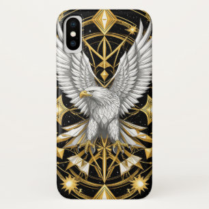 Silver Ornamental Eagle iPhone X Case