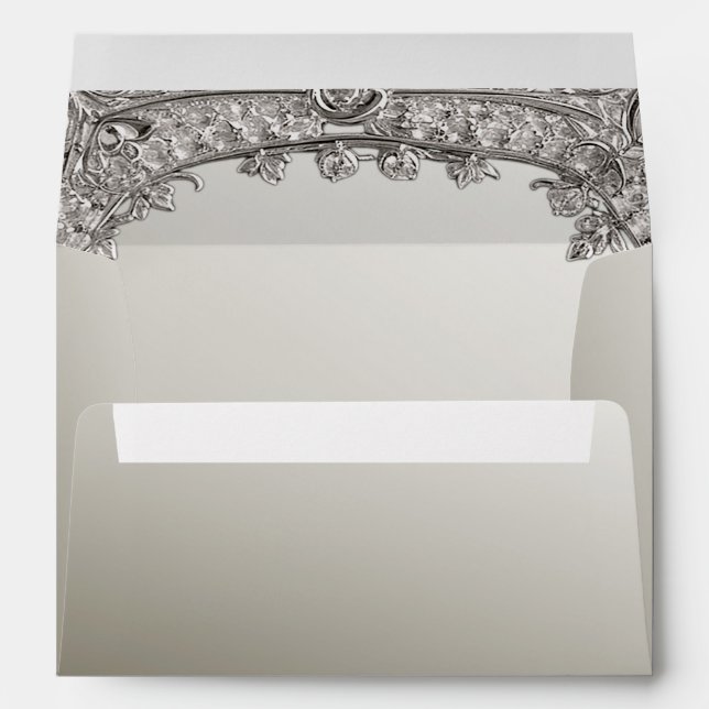 Silver Ornate Modern Envelope (Back (Bottom))