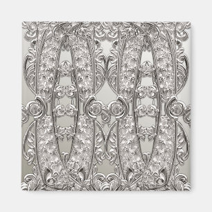Silver Ornate Modern Magnet