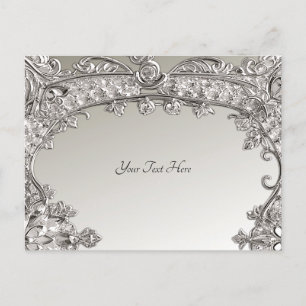 Silver Ornate Modern Postcard