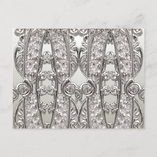 Silver Ornate Modern Postcard