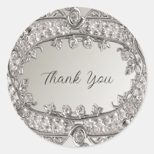 Silver Ornate Modern Wedding Sticker