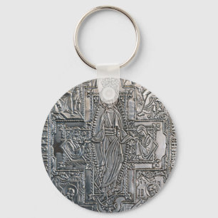 silver orthodox religious book metal decoration co key ring