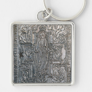 silver orthodox religious book metal decoration co key ring