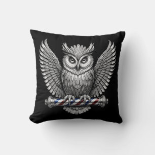 Silver Owl Barber Shop QR Code Brand Promotional Cushion