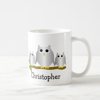 Silver Owls Design Personalised Coffee Mug