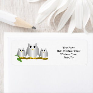 Silver Owls Design Return Address