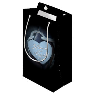 Silver Padlock Lovers Specialised Overlay Small Gift Bag