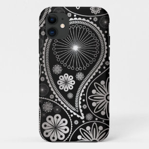 Silver paisley pattern iPhone 11 case