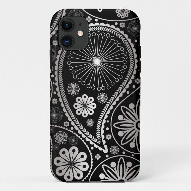 Silver paisley pattern Case-Mate iPhone case (Back)