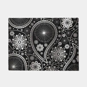 Silver paisley pattern doormat
