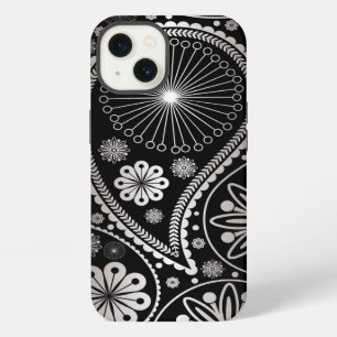 Silver paisley pattern iPhone 13 case