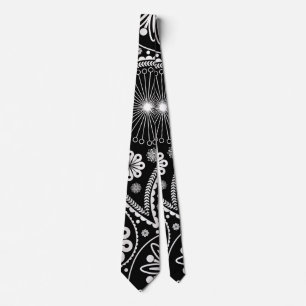 Silver paisley pattern tie