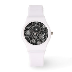 Silver paisley pattern watch