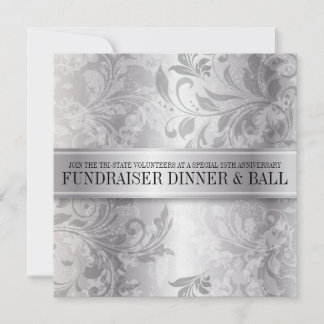Silver Paisley Swirl Event Invitation