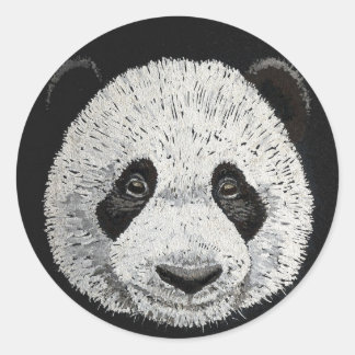 Silver Panda Classic Round Sticker