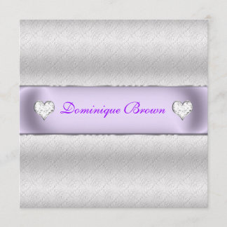 Silver Patterned Princess Invite