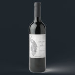 Silver Peacock Wedding Wine Label<br><div class="desc">Personalise a unique wine label for your wedding reception with a Silver Peacock Wedding Wine Label.  Wine Label design features an elegant peacock against delicate foliage and grunge background.  Personalise with the groom and bride's names along with the wedding date. Additional wedding stationery available with this design as well.</div>