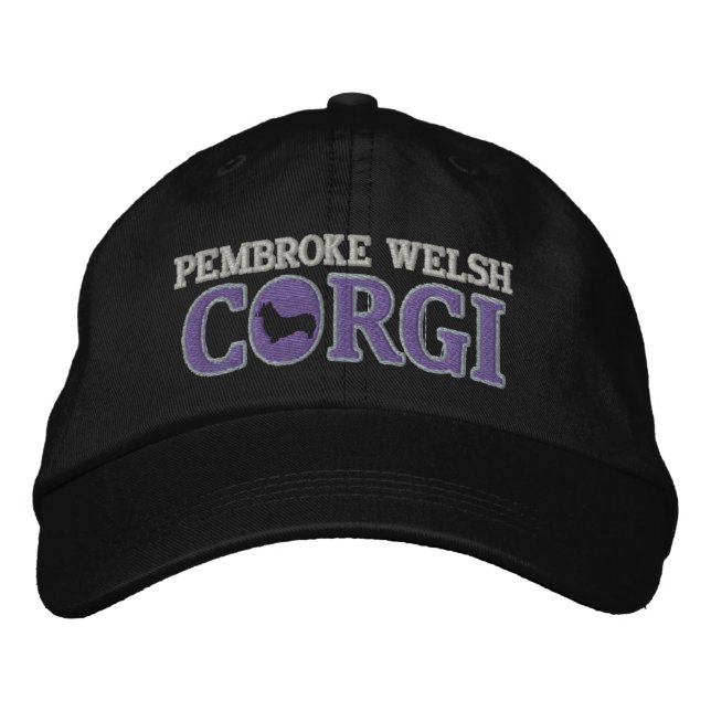 Silver Pembroke Welsh Corgi Embroidered Hat (Front)