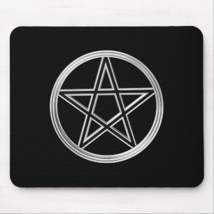Silver pentagram mouse mat