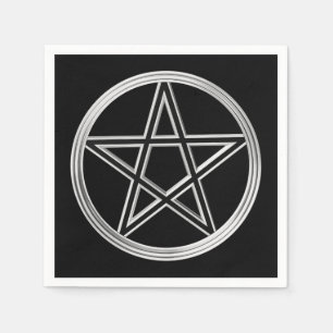 Silver pentagram napkin