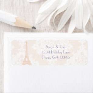 Silver Peony Damask Lavender  Vintage Eiffel Tower
