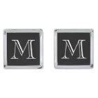 Silver personalised monogram initialled cufflinks