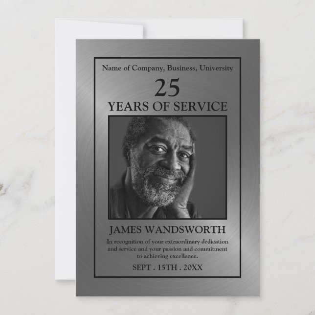 Silver/Personalised Photo - Employee Award Card (Front)