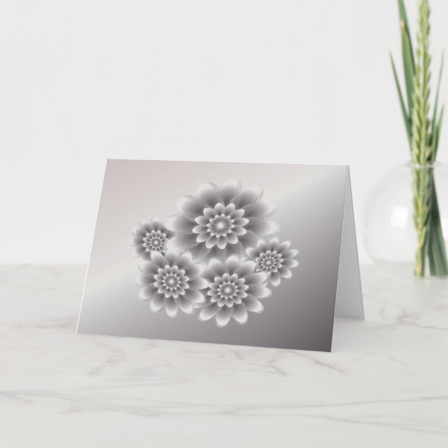 Silver petals bouquet card (Front)