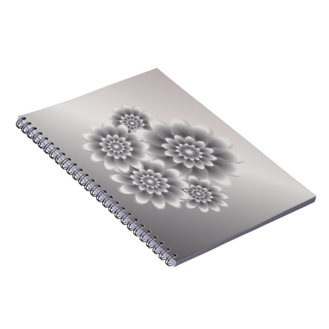 Silver petals bouquet notebook (Right Side)