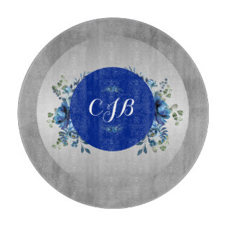 Silver Petals: Floral Beauty Cutting Board