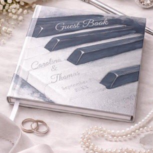 Silver Piano Wedding Guest Book Elegant Theme