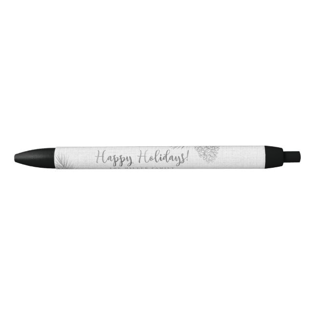 Silver Pine Holiday Black Ink Pen (Front)