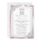 Silver Pink Diamond Damask & Tiara Sweet 16 Invite