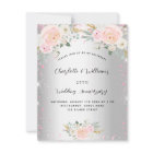 Silver pink floral 25th wedding anniversary