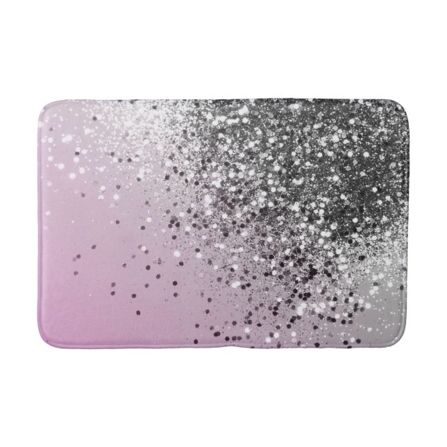 Silver Pink Glitter Dream #1 (Faux Glitter) #shiny Bath Mat (Front)