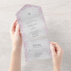 Silver pink hearts elegant wedding