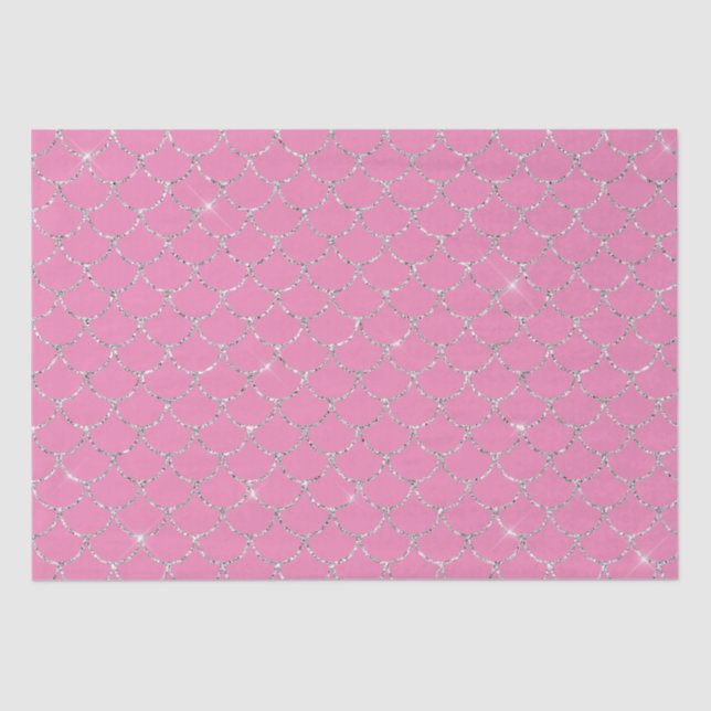 Silver Pink Mermaid  Tissue Paper (Front)