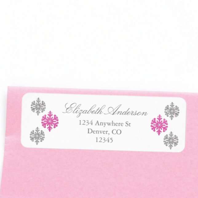 Silver Pink Snowflake Winter Label (Creator Uploaded)