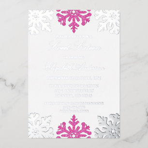 Silver Pink Snowflake Winter Sweet 16