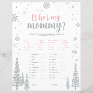 Silver & Pink Winter Wonderland Baby Shower Game