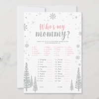 Silver & Pink Winter Wonderland Baby Shower Game