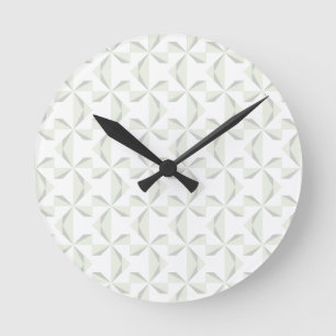 Silver Pinwheels Round Clock