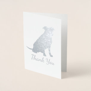 Silver Pit Bull Dog Baby Shower Girl Pitbull Foil Card
