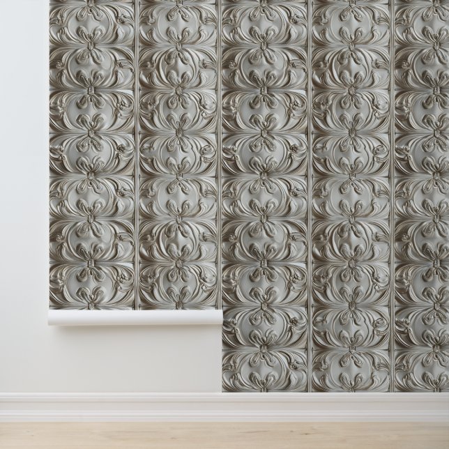 Silver Plates Pattern Wallpaper (Application)