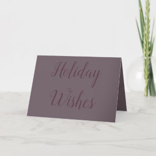 Silver Plum Warm Holiday Wishes Card