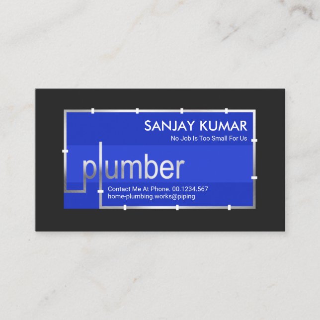 Silver Plumber Piping System Business Card (Front)