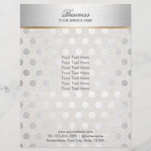 Silver Polka Dots Classy Linen Salon Spa Brochures